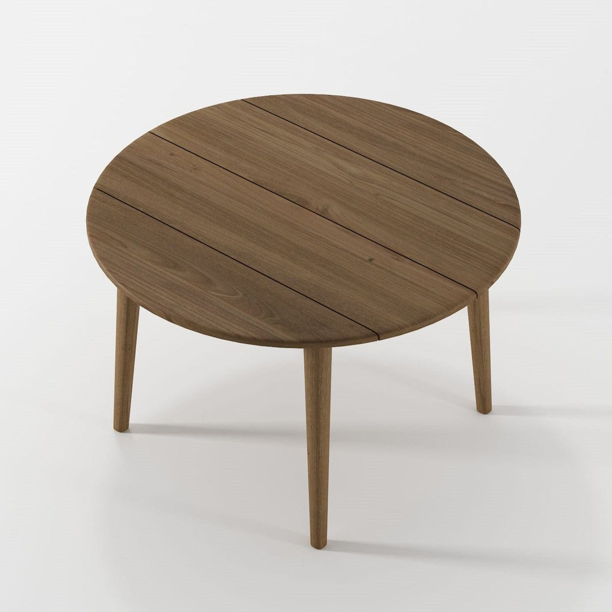 Round wooden coffee table