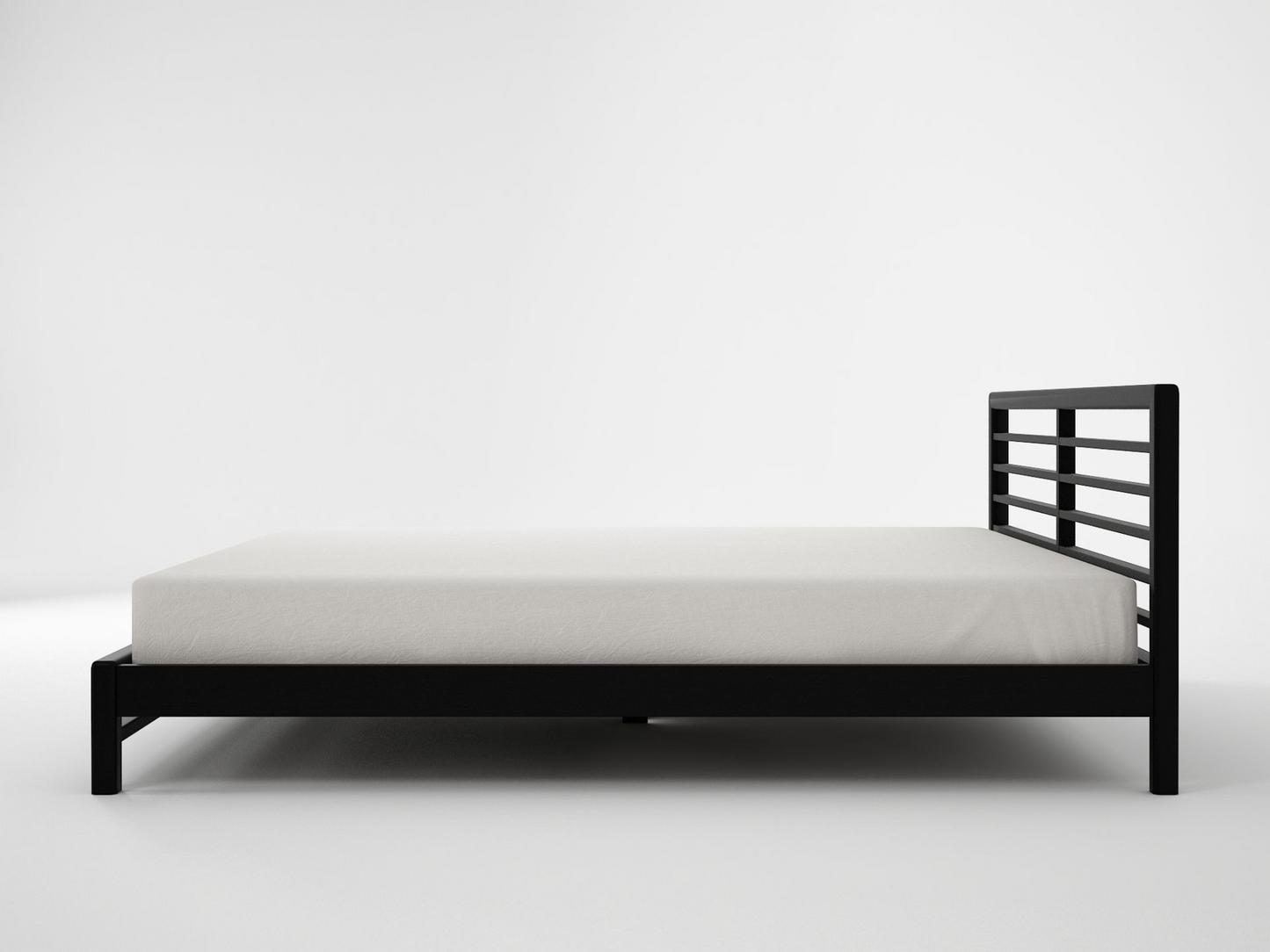 Jun King Bed  - Satin Black