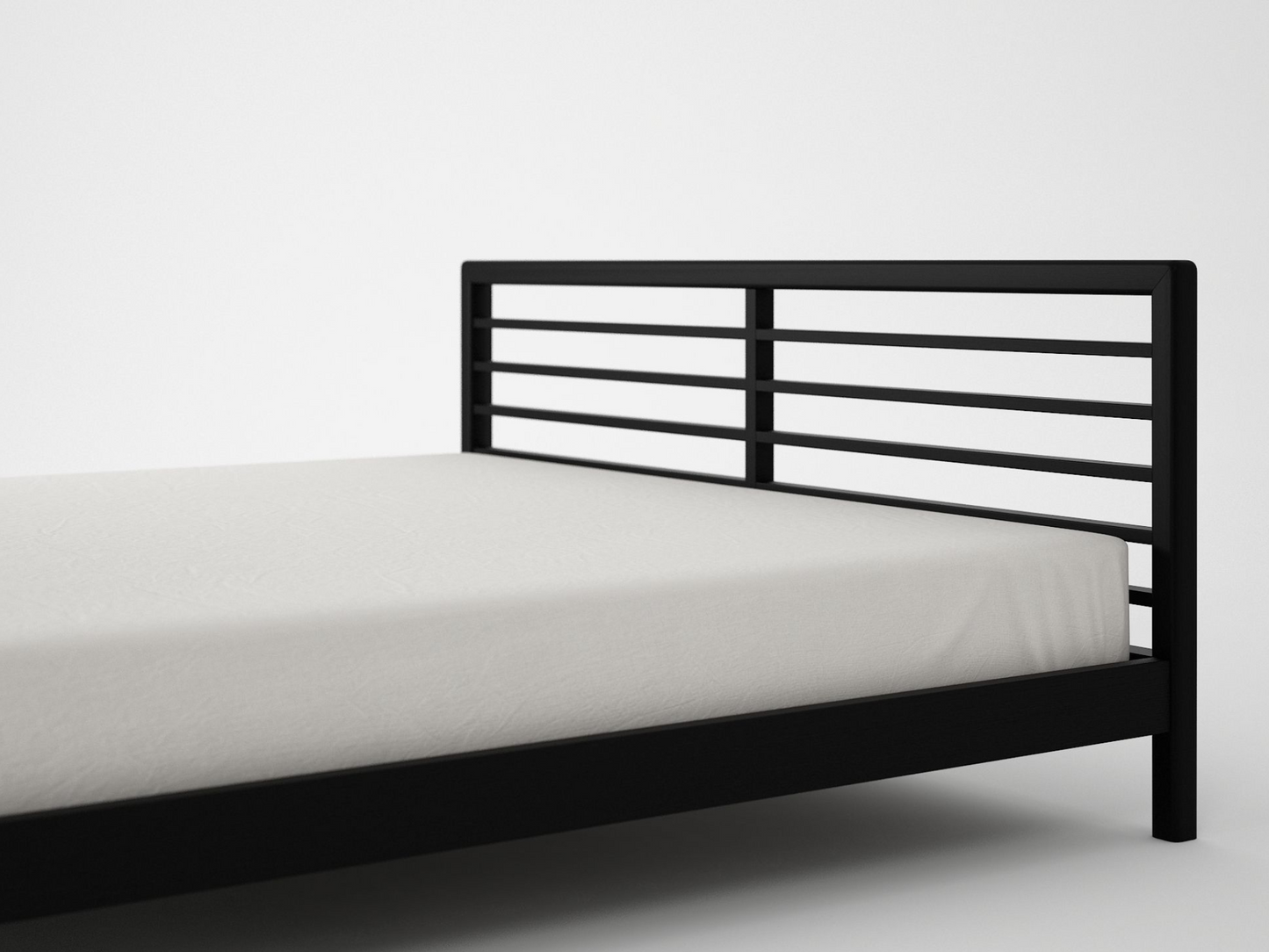 Jun King Bed  - Satin Black