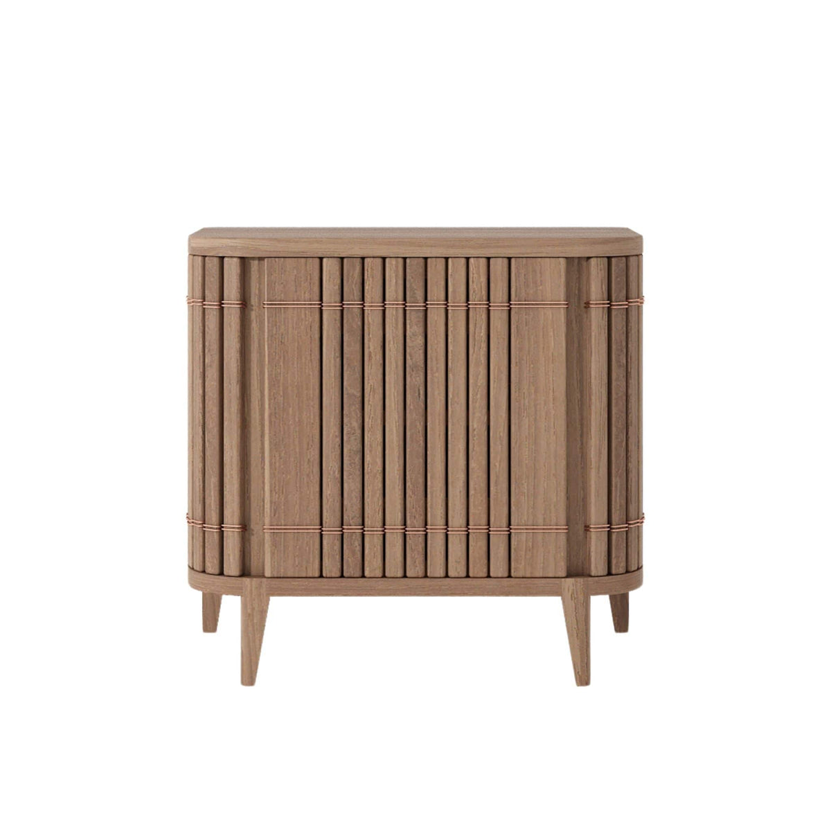 Wooden cabinet with ribbed door