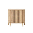 Wooden cabinet with vertical slats