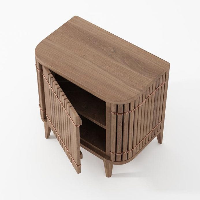 Wooden nightstand KKP04T-6 with open door