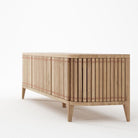 Modern wood cabinet with vertical slats