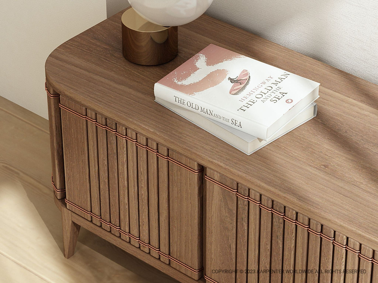 KKP05T-2 wooden cabinet with The Old Man and the Sea book