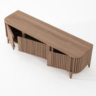 KKP05T-6 wood TV stand with slatted doors