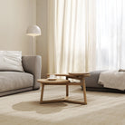 Modern living room with round coffee table