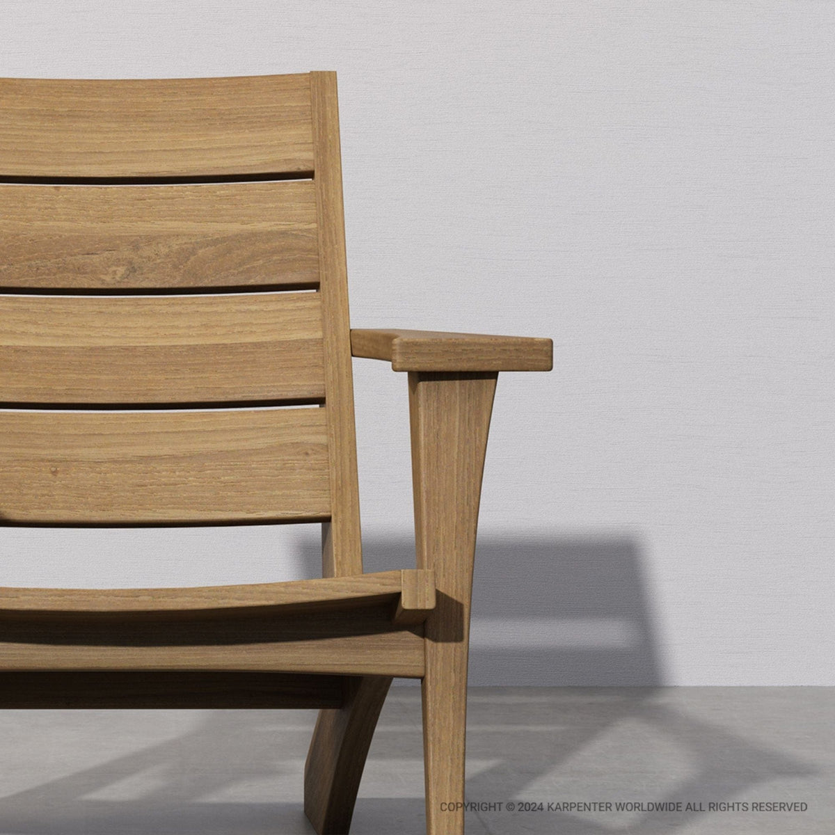 Wooden chair with armrest detail