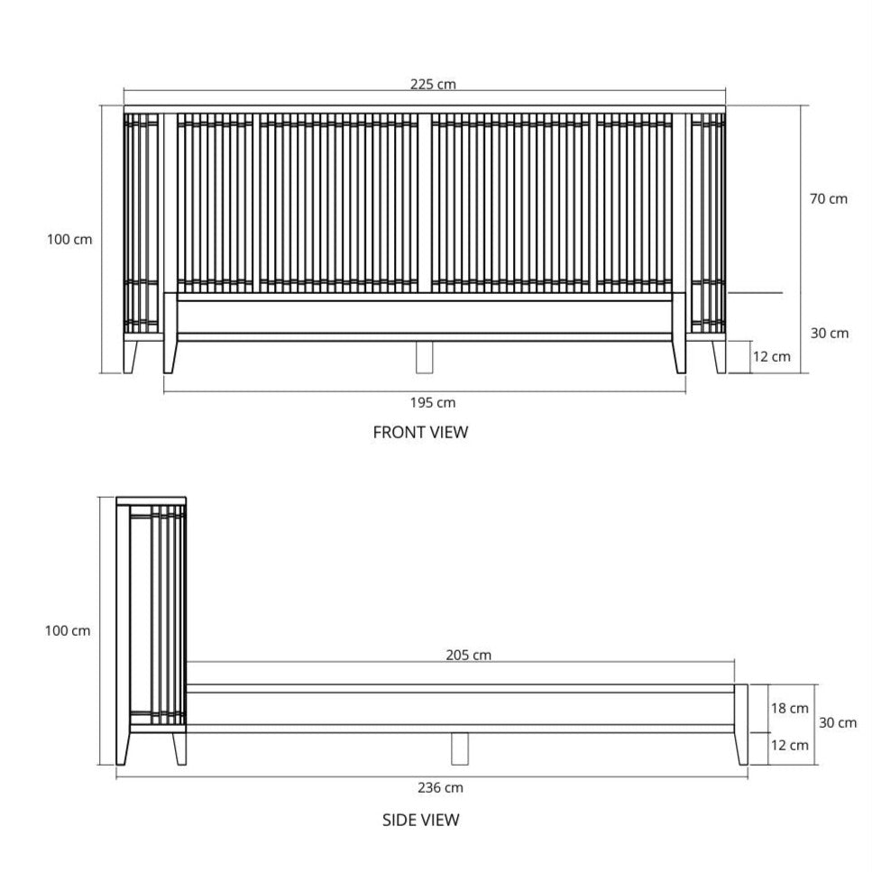 Koppar King Bed without Storage  - FSC Certified Teak