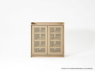 KRT006O-2 wooden cabinet with woven door fronts
