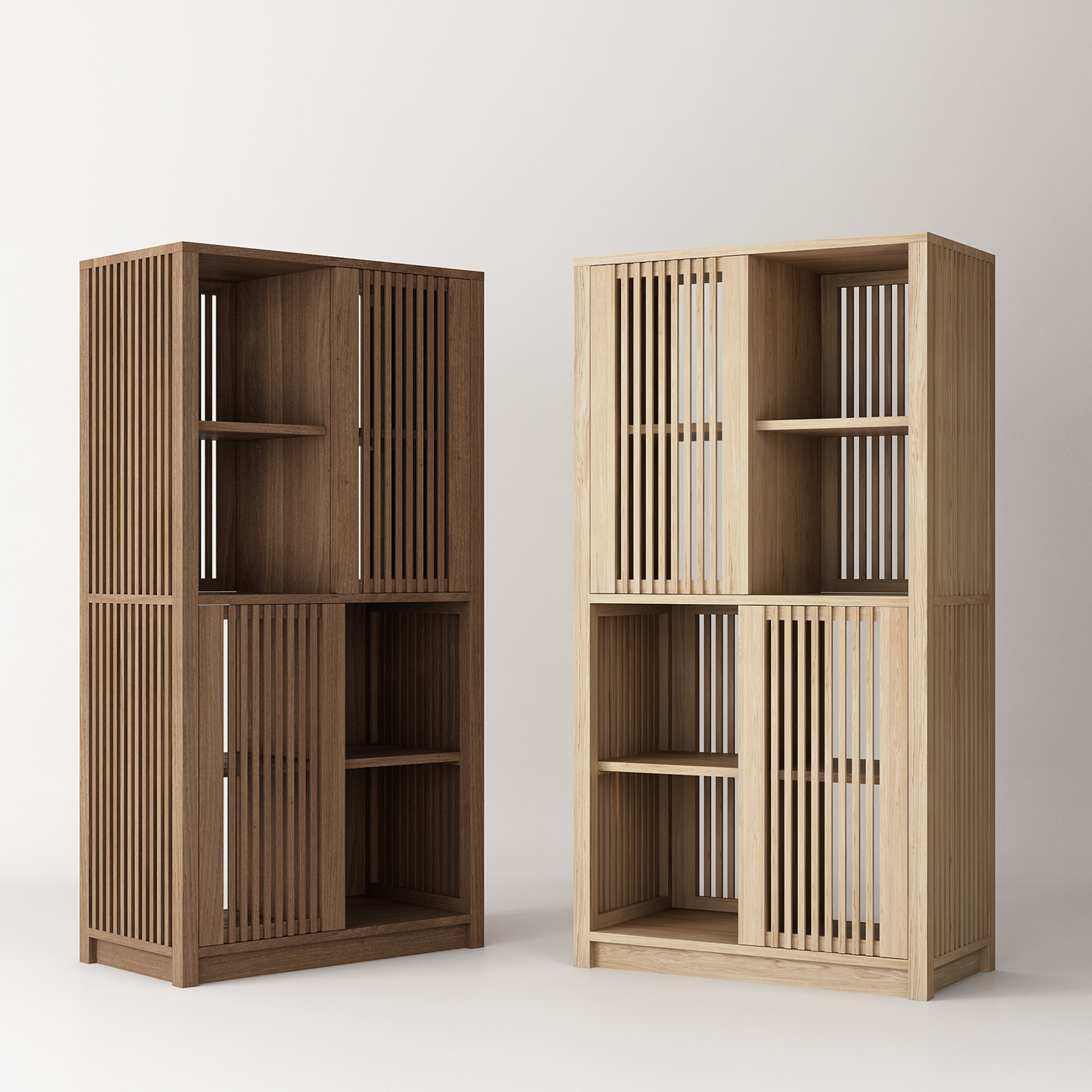 Ray Open Tall Cabinet -European Oak