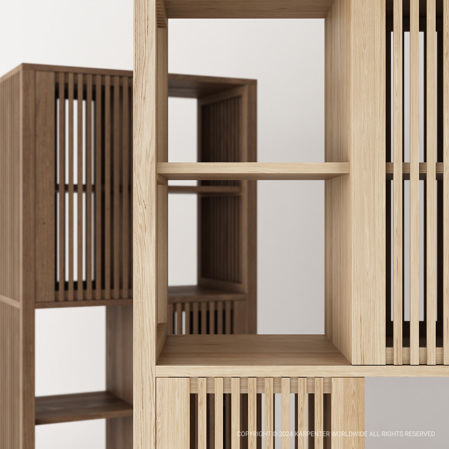 Ray Open Tall Cabinet -European Oak