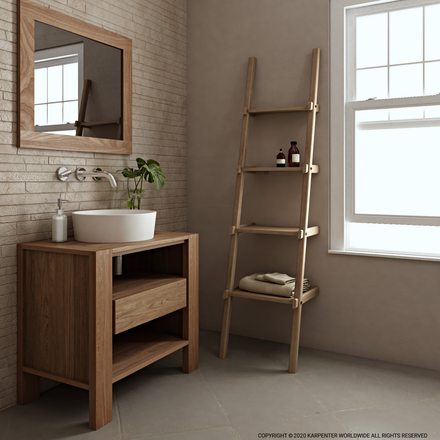 Simply City Ladder Shelves - European Oak