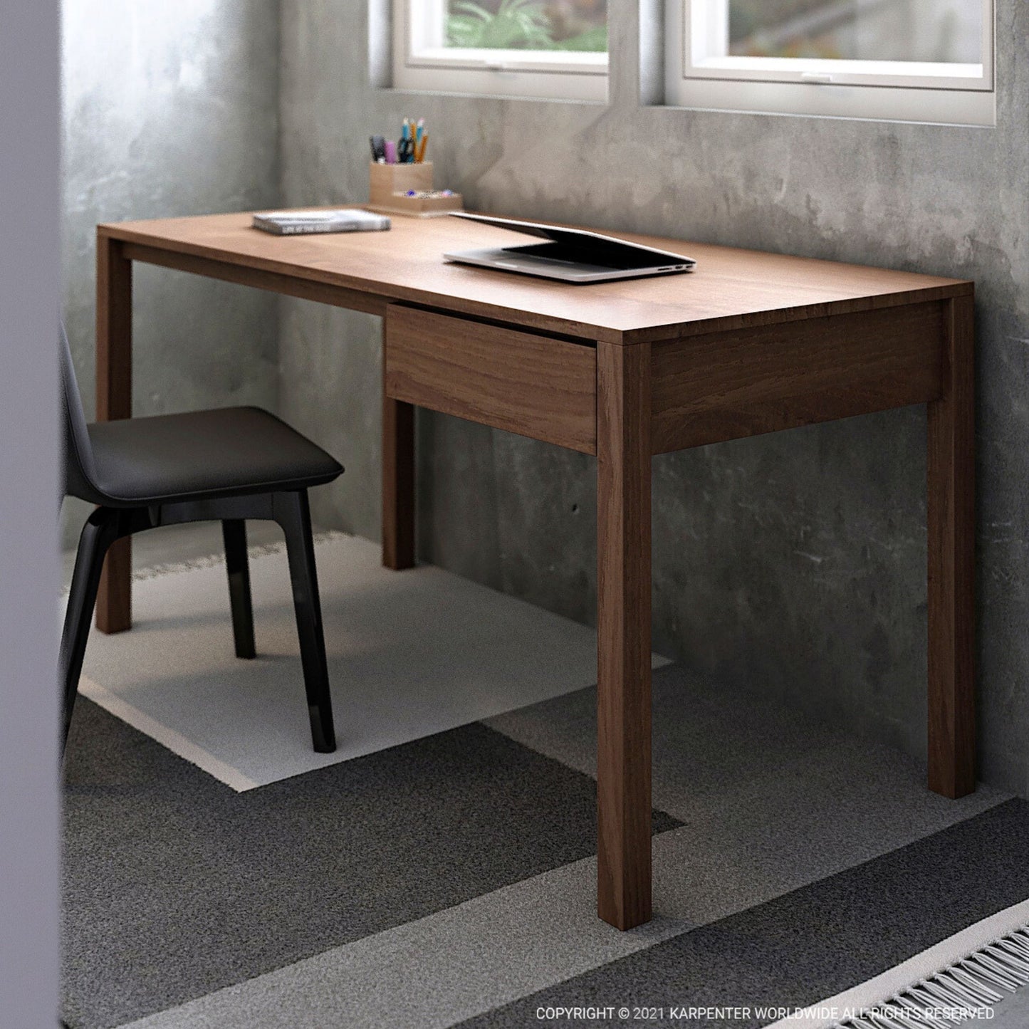 Solid Office Desk - FSC Recycled Teak