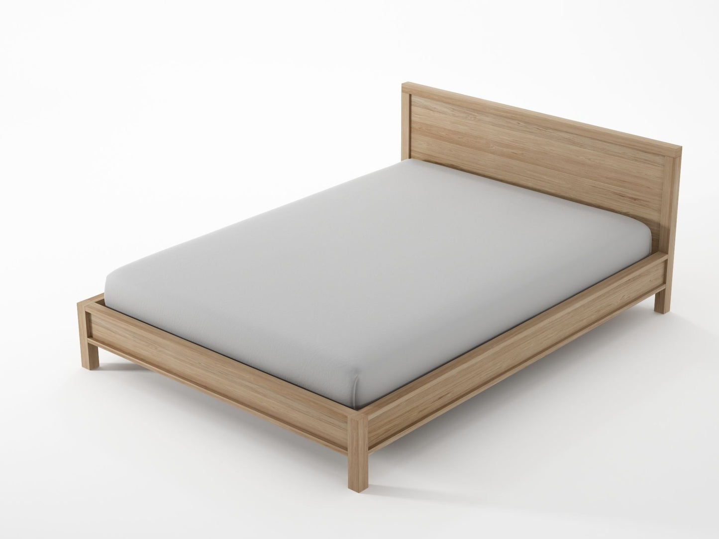 Solid Double Bed  - European Oak
