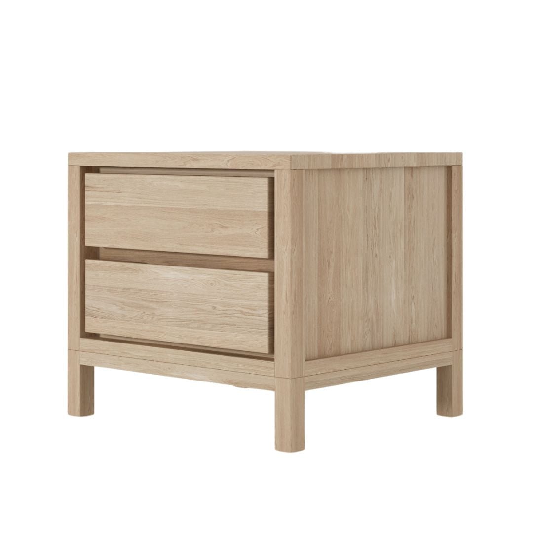 KSD032O_1 Oak Nightstand with Two Drawers