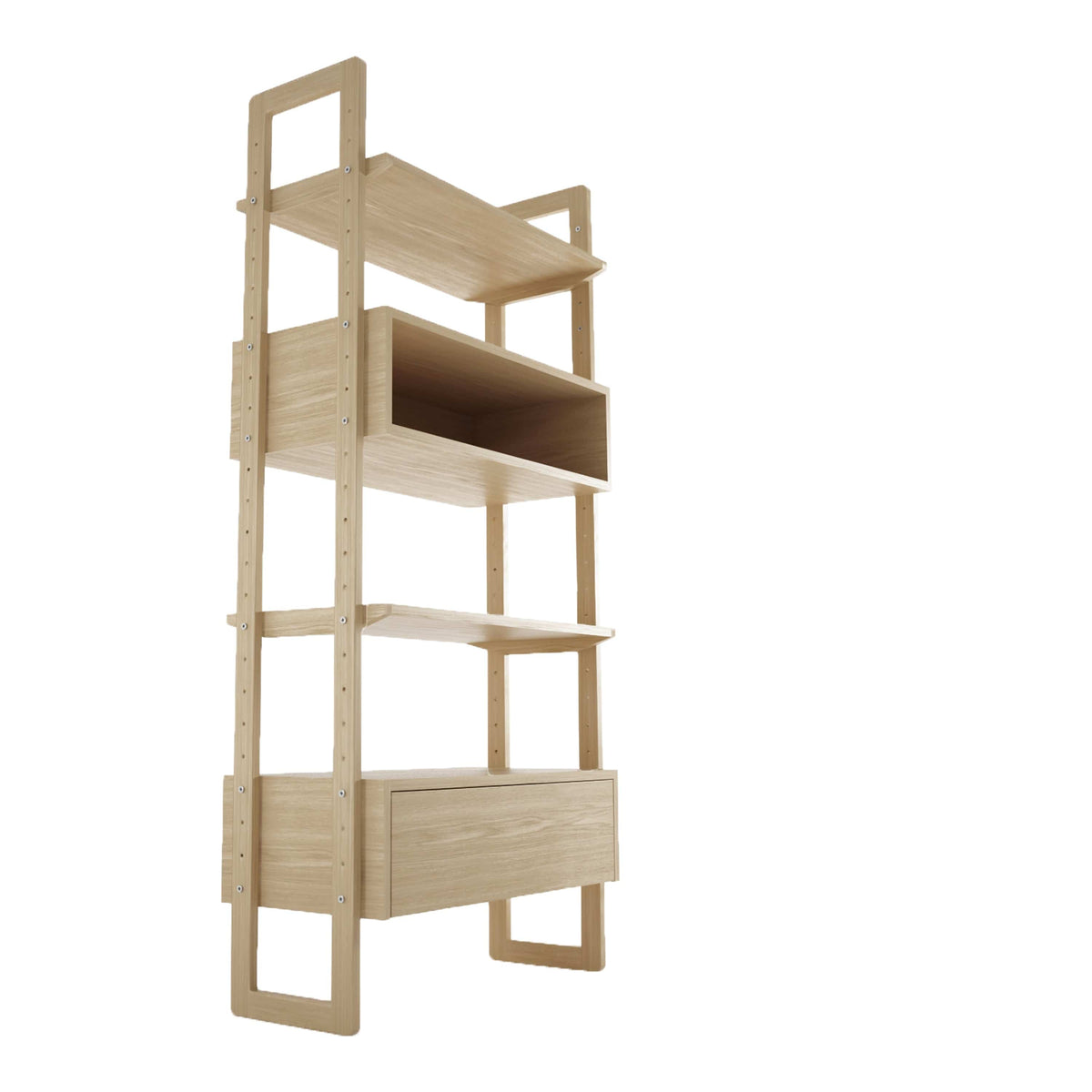 KSO002O_1 Wooden bookshelf with drawer