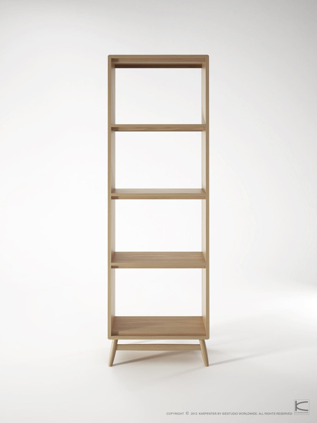 KT027O-2 wooden bookshelf with four shelves