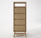 Tall wooden cabinet with drawers