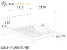 KT031 Twist Queen Bed Dimensions - 1610x2170mm