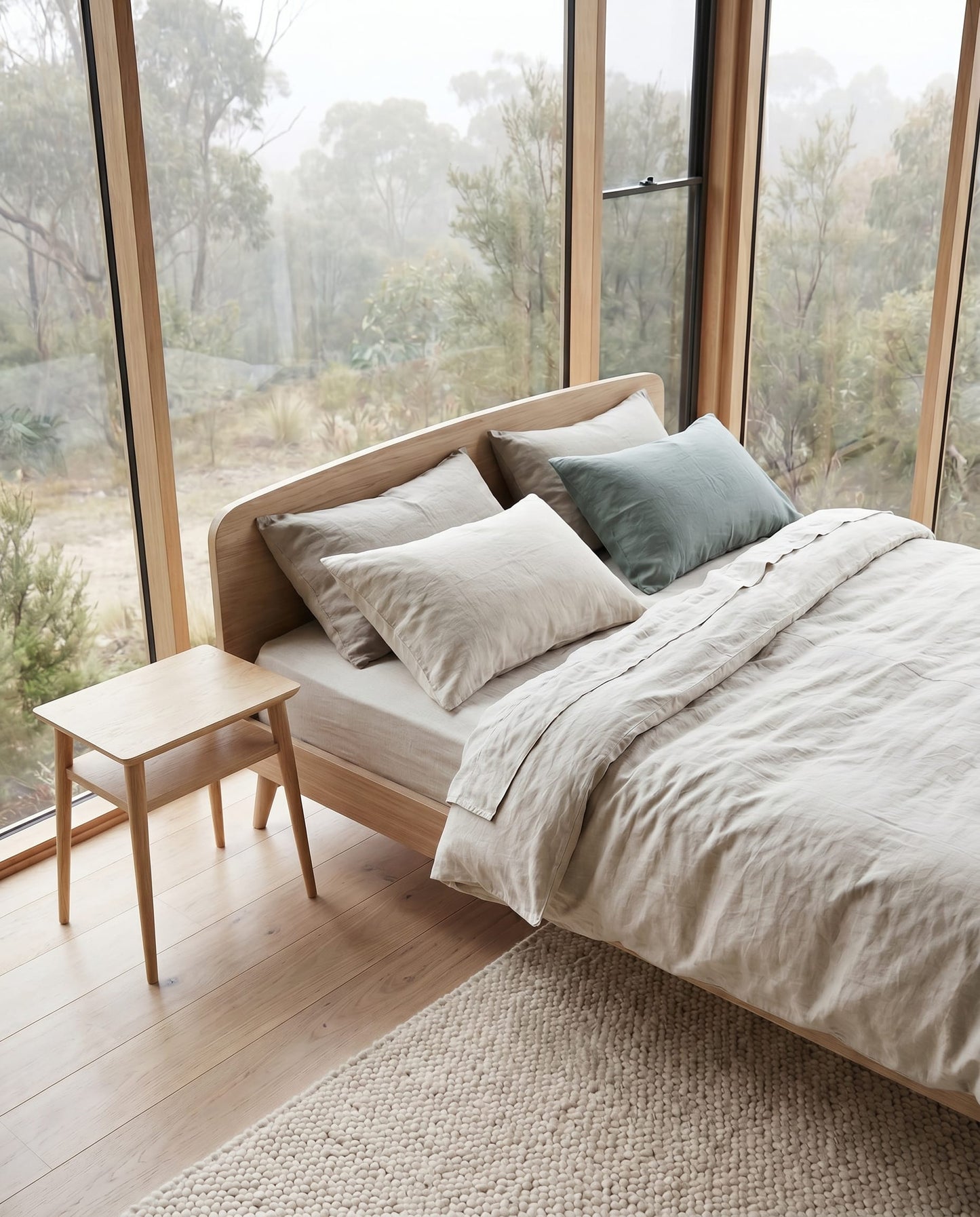 Twist Double Bed - European Oak