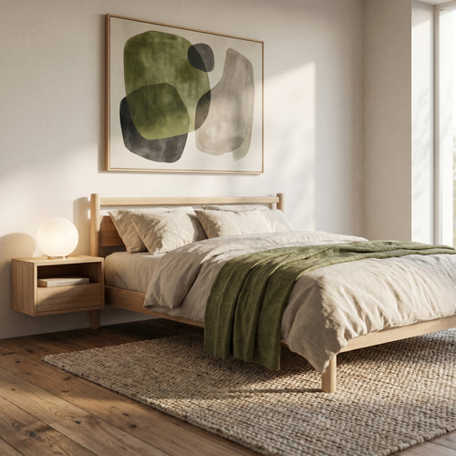 Taku Queen Bed - European White Oak
