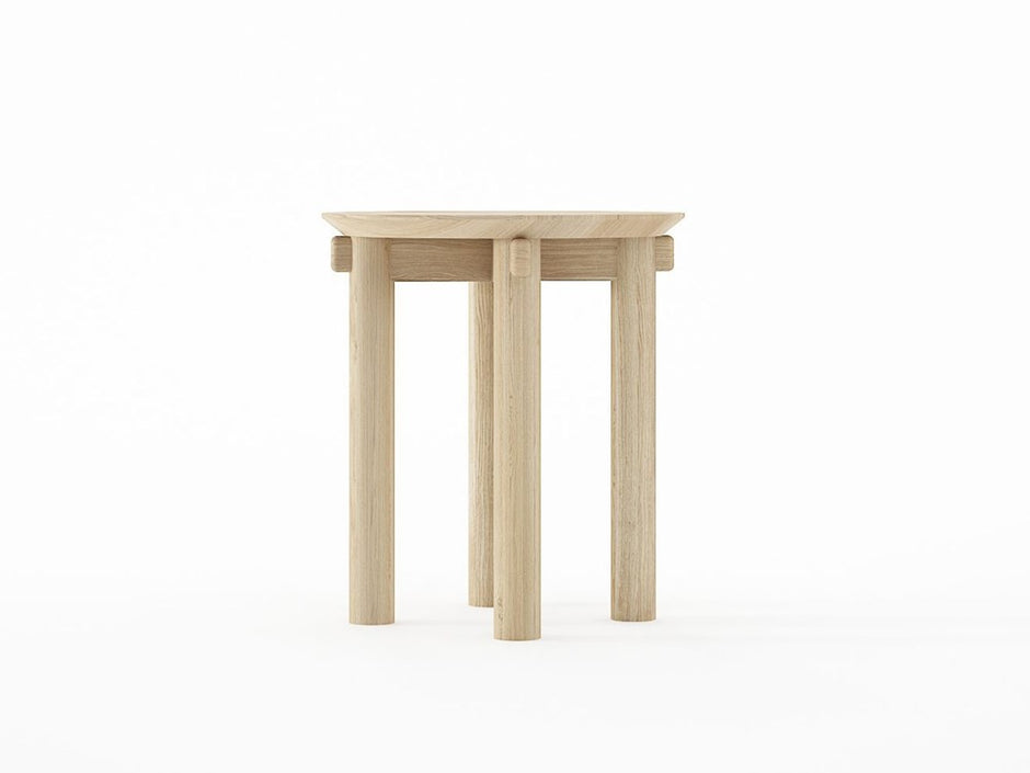Tenon Round Dining Stool - European Oak