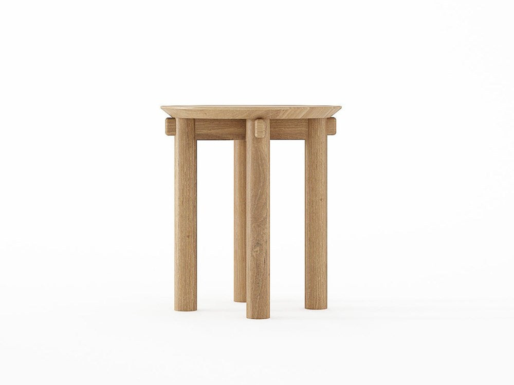 Tenon Round Dining Stool - Teak