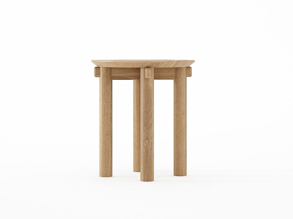 Tenon Round Dining Stool - Teak