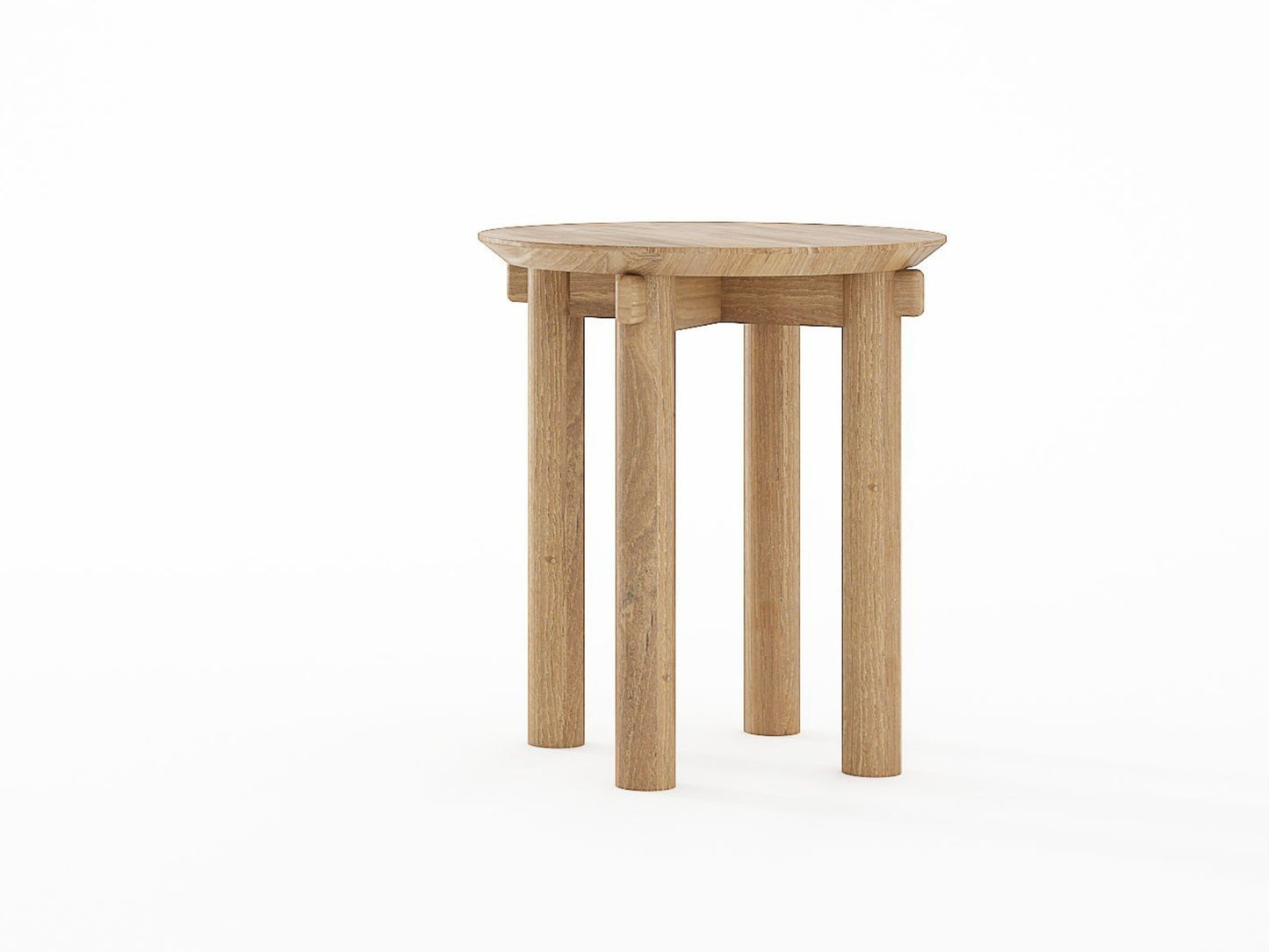 Tenon Round Dining Stool - Teak