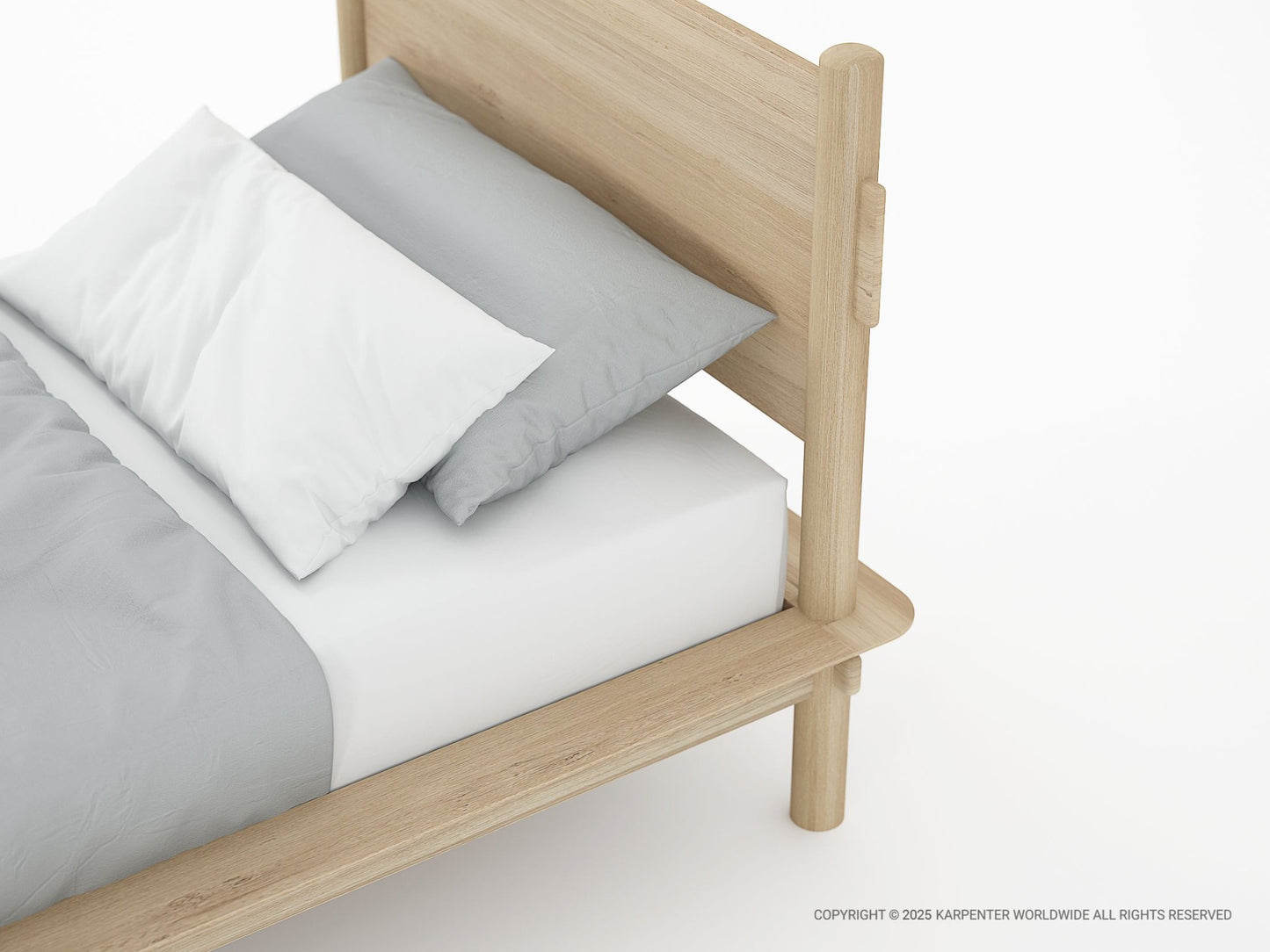 Tenon King Single Bed - European Oak