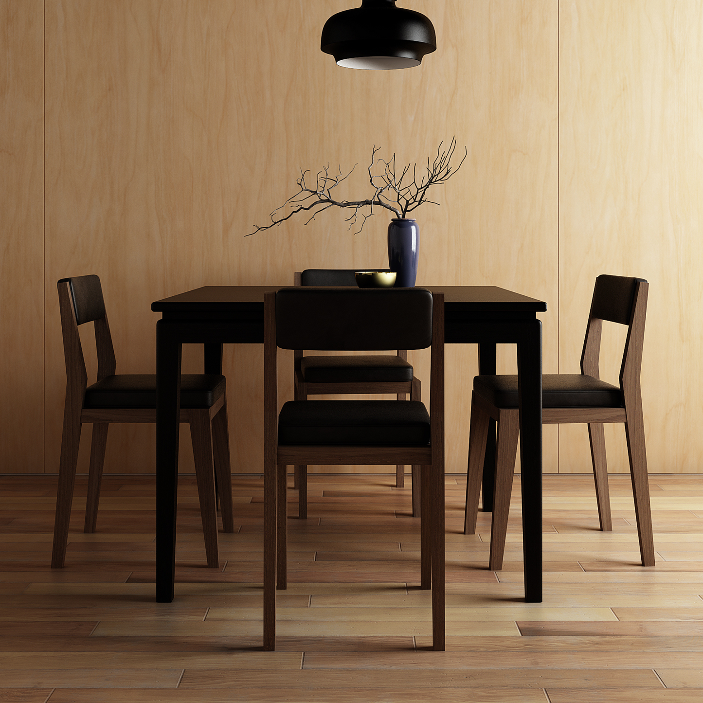 Twenty Twenty square Dining Table 80(CM) - Satin Black