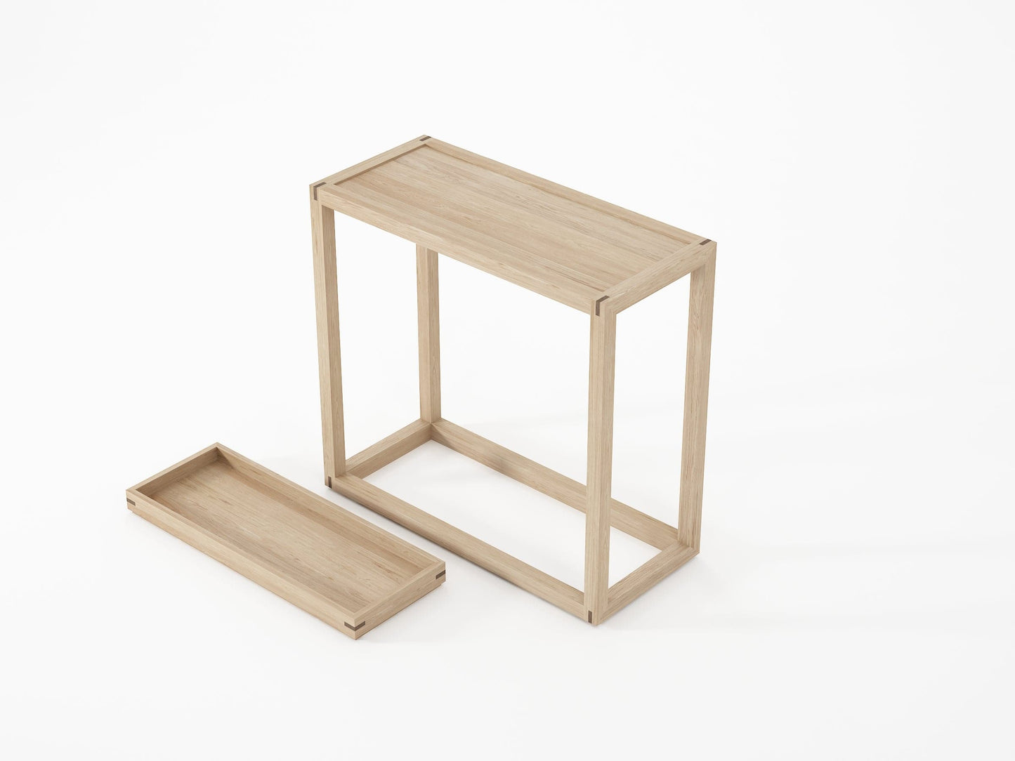 KUD04O_3 wooden side table with tray