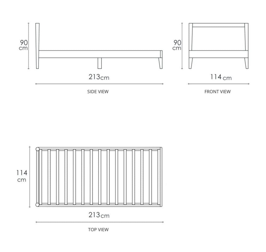 Vintage King Single Bed  - Satin Black