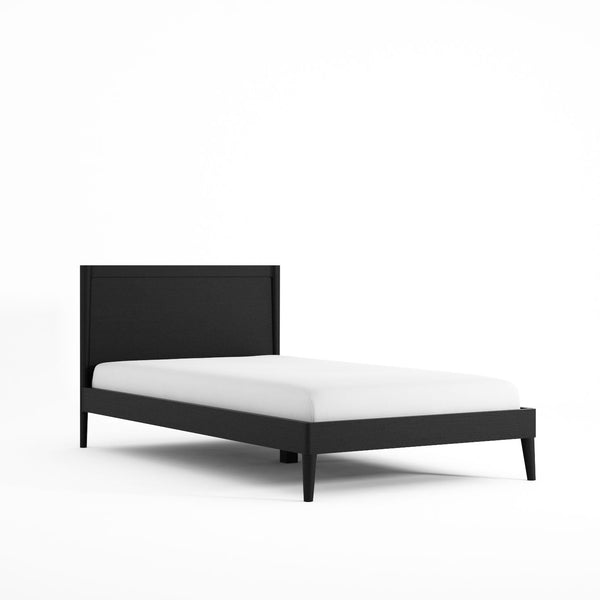 KV0033SB_2 Black bed frame with white mattress
