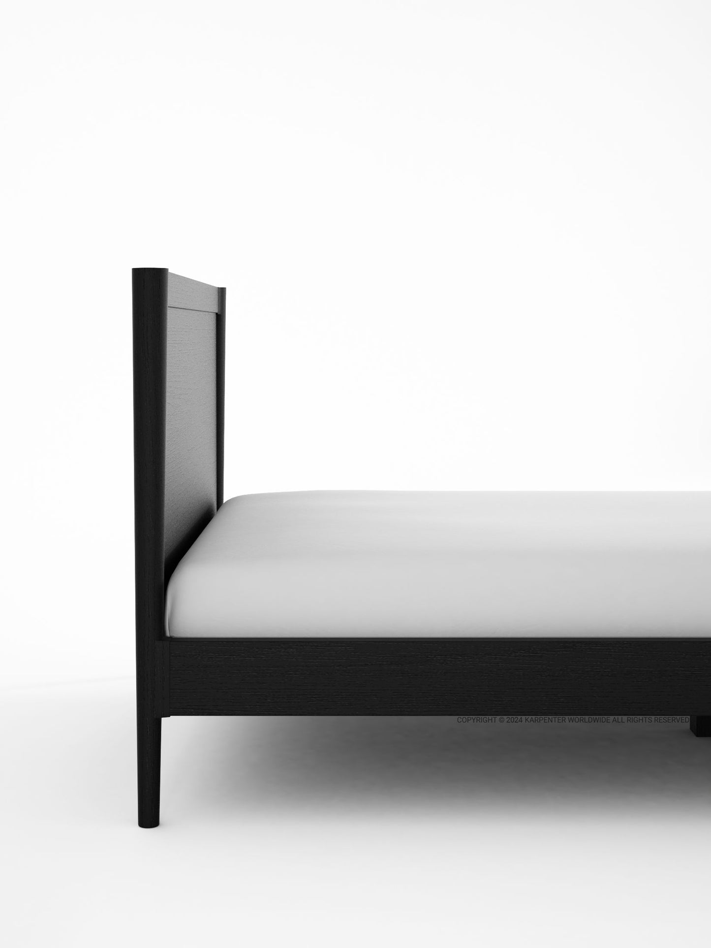 Vintage King Single Bed  - Satin Black