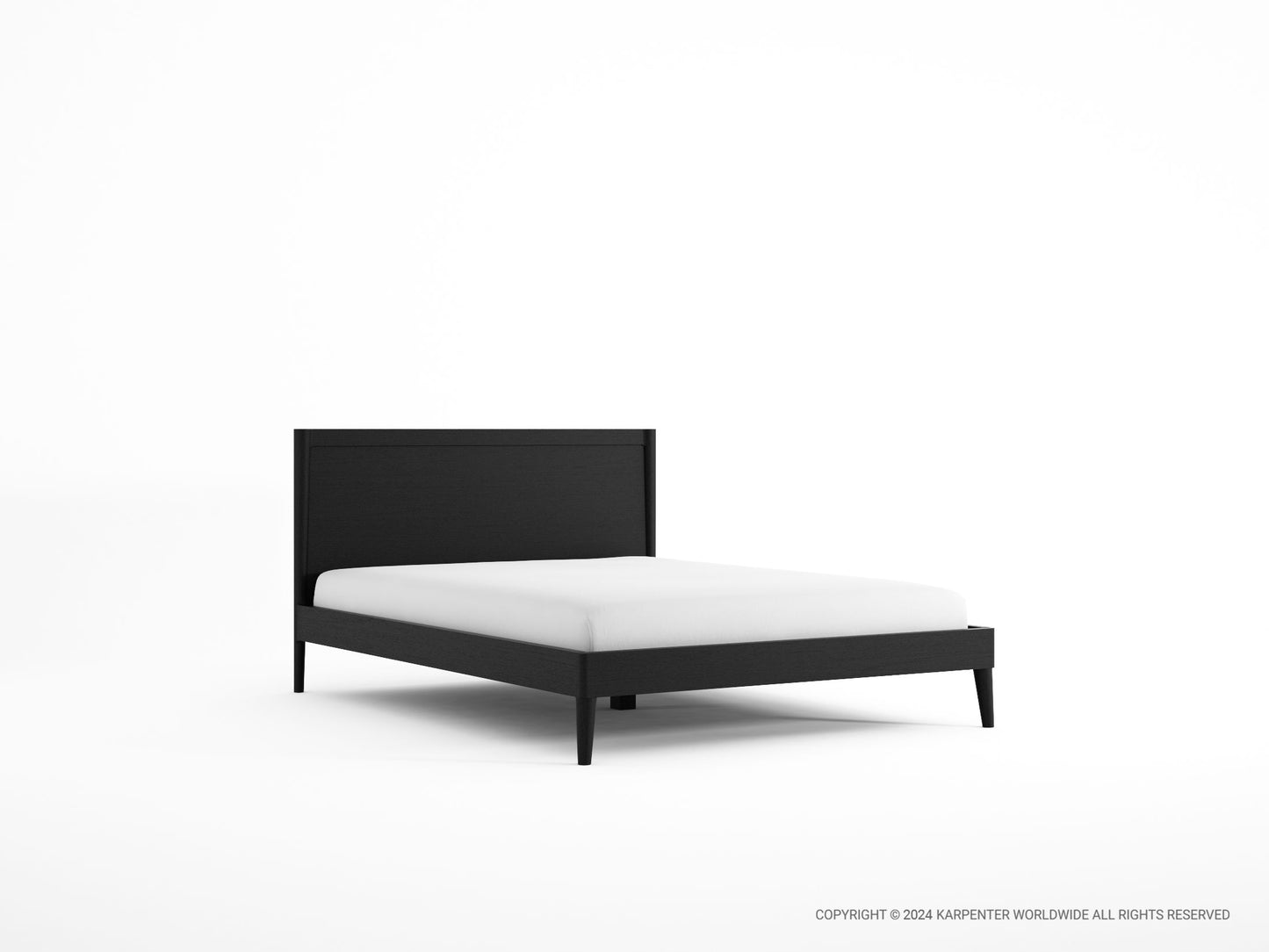 Vintage Double Bed  - Satin Black