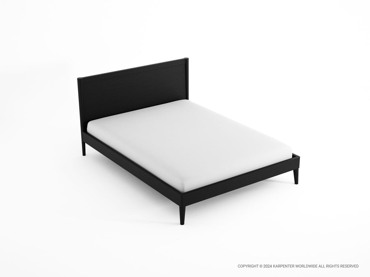 Vintage Double Bed  - Satin Black