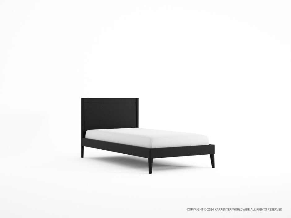 Vintage Single Bed  - Satin Black