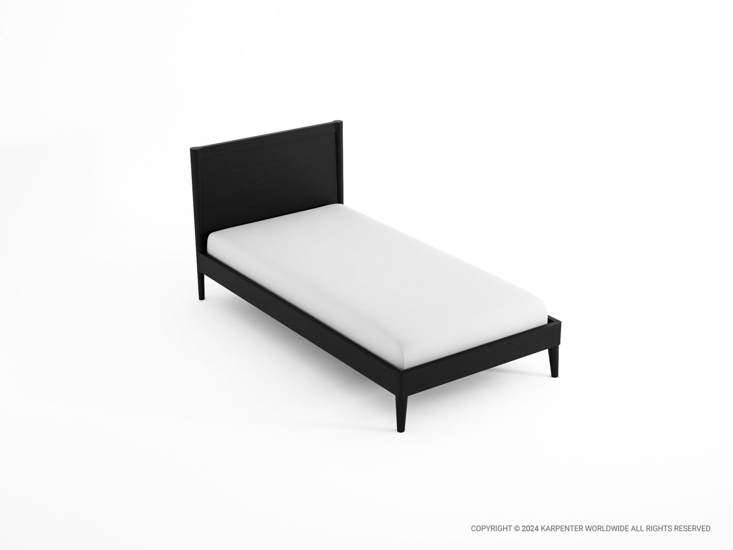 Vintage Single Bed  - Satin Black