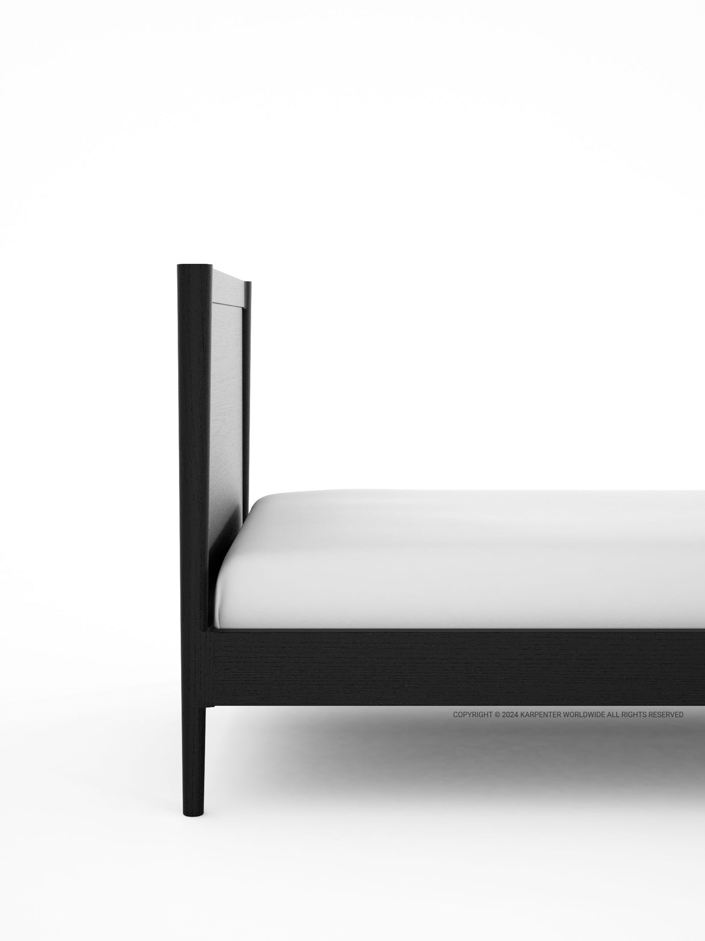 Vintage Single Bed  - Satin Black