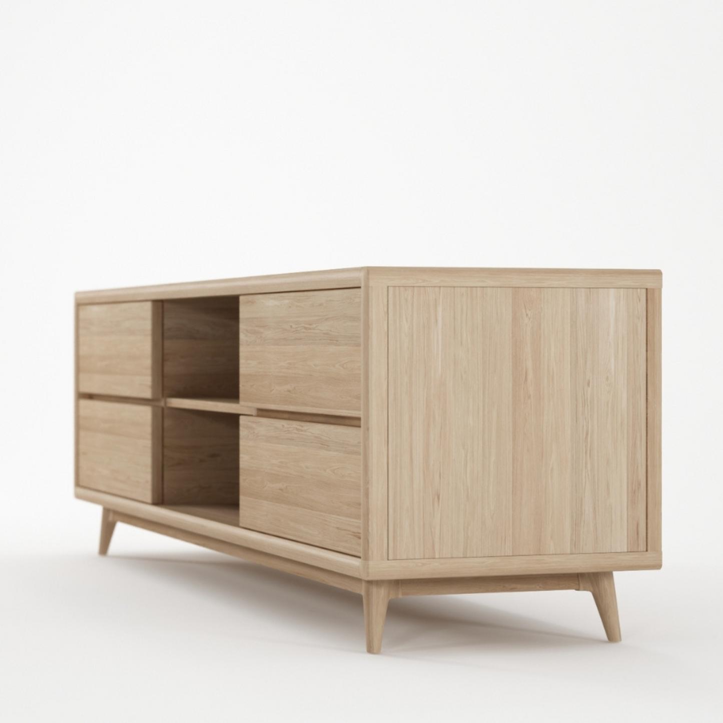 Vintage Low TV Unit - European Oak