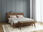 Koppar Teak Bed Frame with Bench in Bedroom