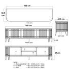 160cm x 47cm x 42.5cm
