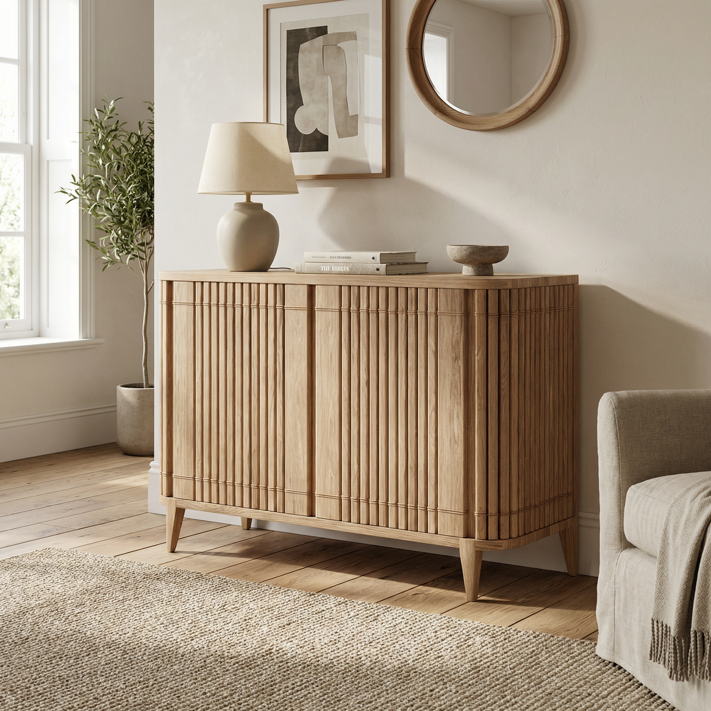 Koppar Sideboard with 2 Doors - European Oak
