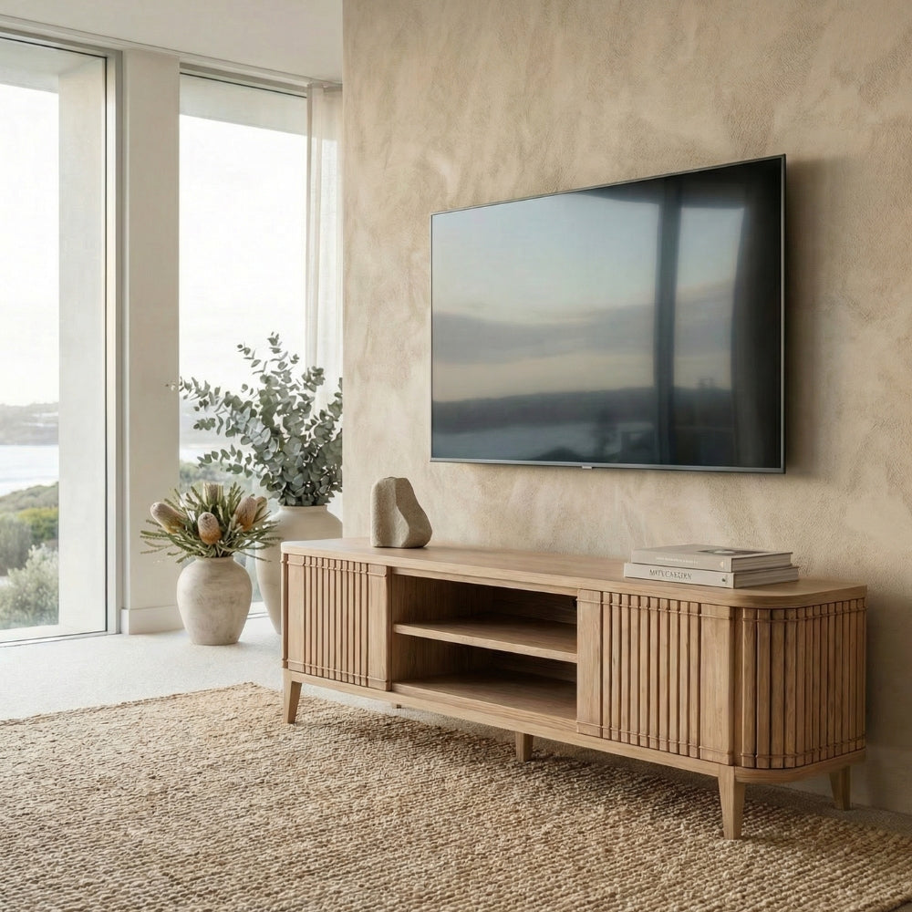 Koppar Media Cabinet with 2 Doors - European Oak
