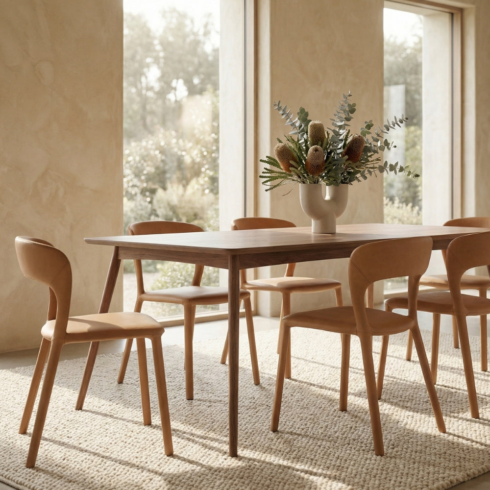 Hudson Dining Chair Butterscotch Leather look Upholstery