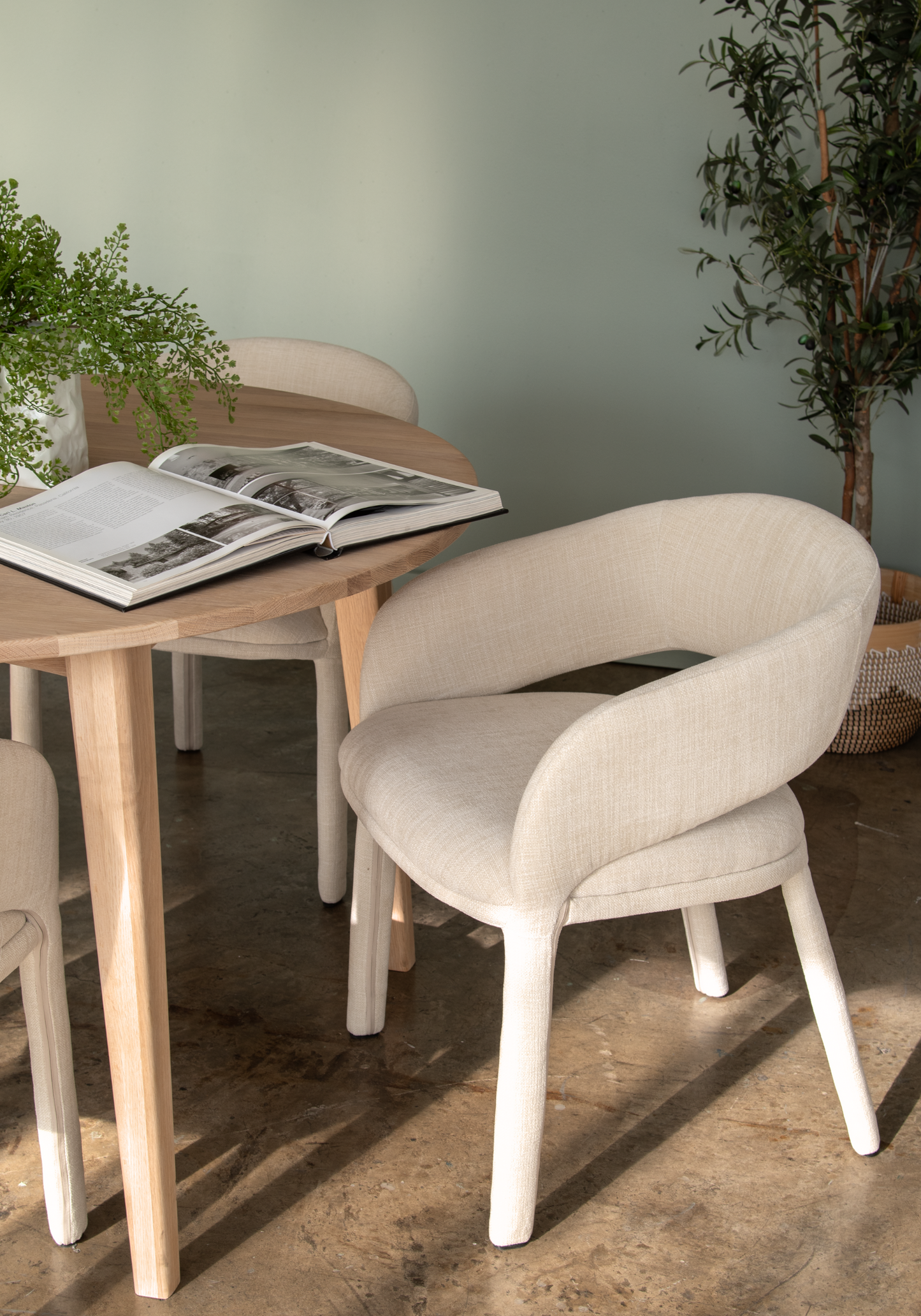 Lola Dining Chair Natural Vanilla Upholstery