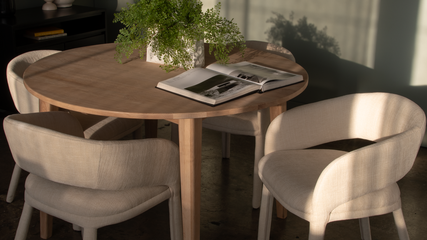 Lola Dining Chair Natural Vanilla Upholstery