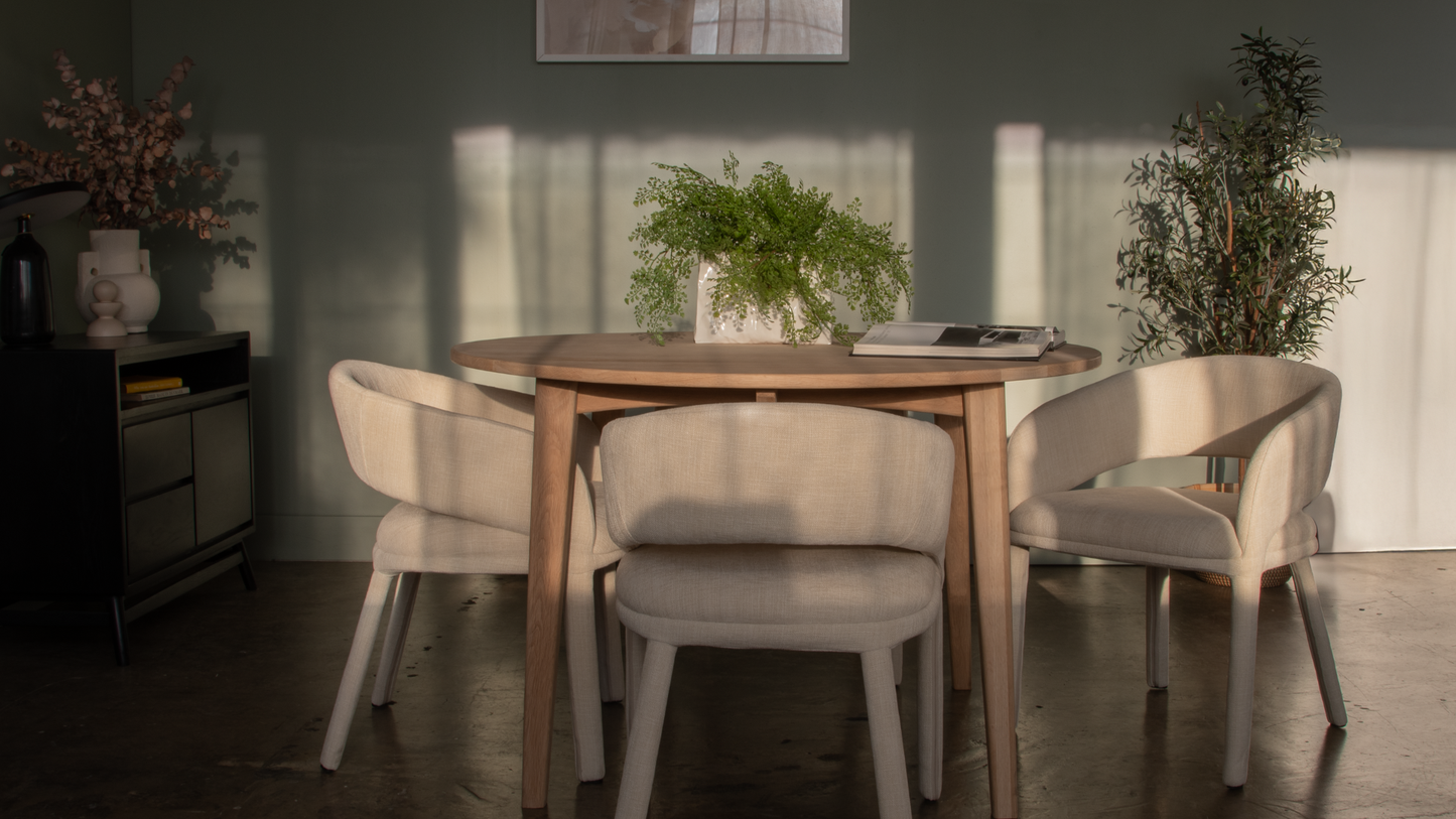 Lola Dining Chair Natural Vanilla Upholstery