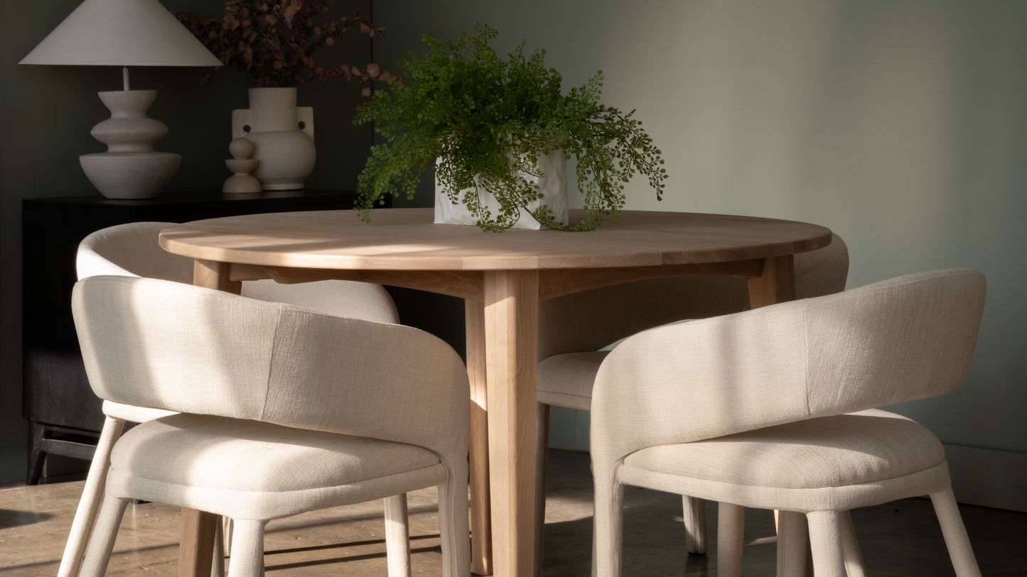 Lola Dining Chair Natural Vanilla Upholstery